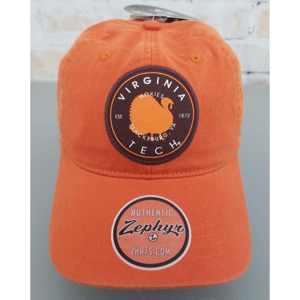 NWT Zephyr Virginia Tech Hokies Orange Strapback Hat/Cap Unstructured Canvas